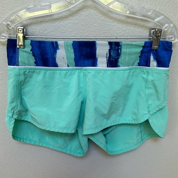 Lululemon Speed Short *4-way Stretch Menthol / Brush Strokes Harbor Blue Menthol - Picture 4 of 12